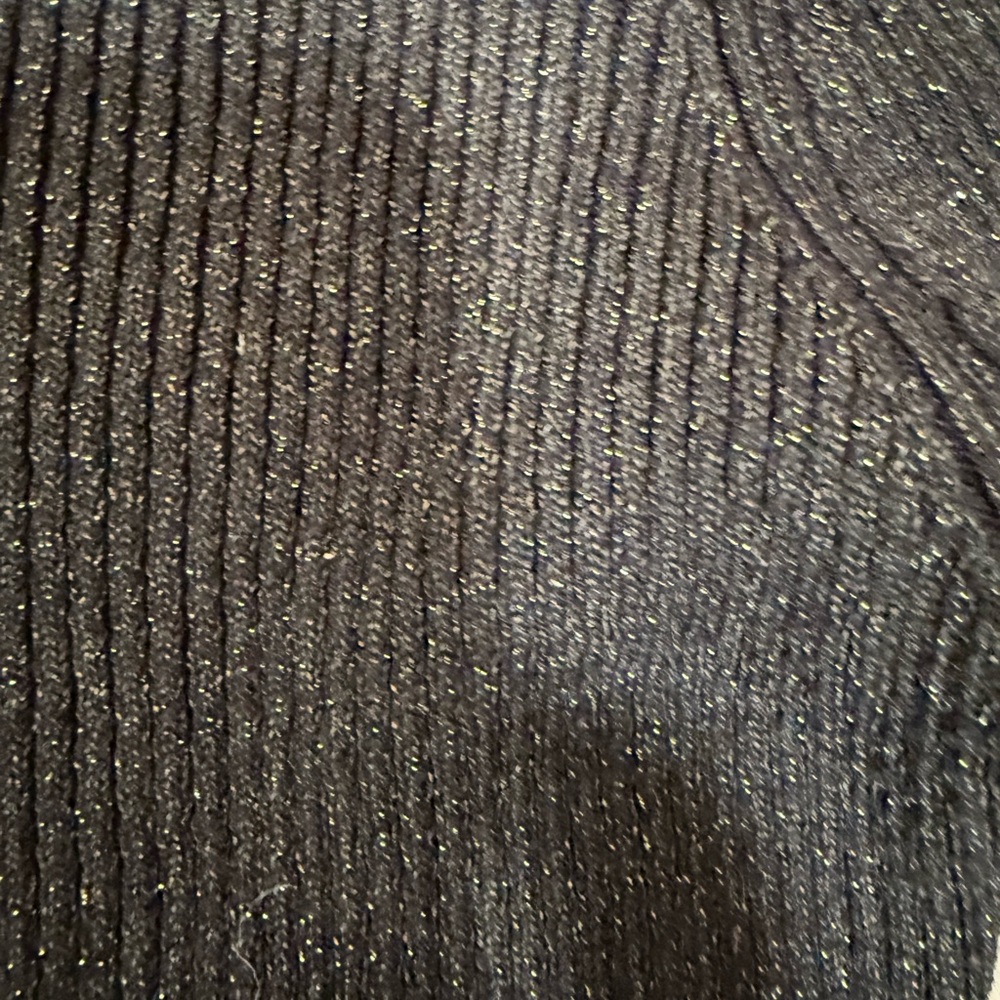 VENUS Black Ribbed Lace-up Long Sleeve Shimmer Knit Midi Dress size S - Picture 5 of 6